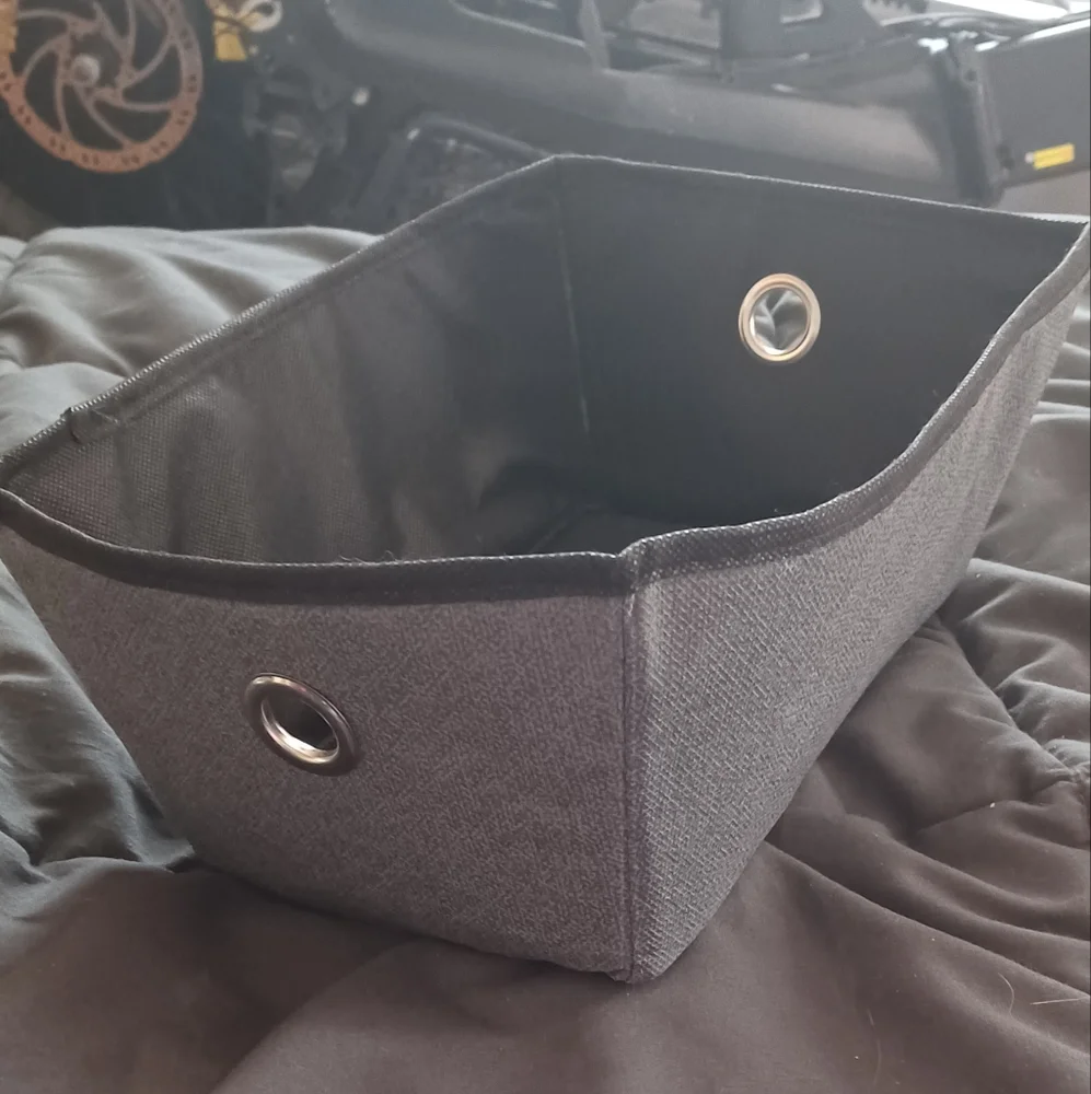 Canvas Storage basket w/ hard bottom